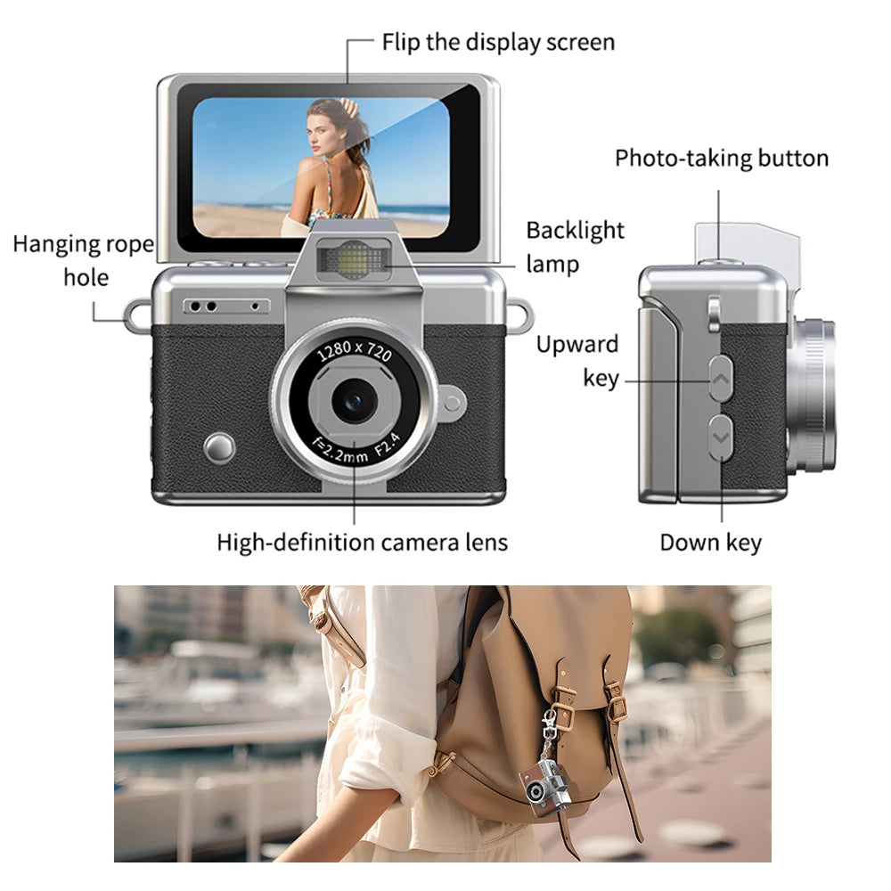 Capture Every Moment with the 1080P Thumb Mini Camera Keychain - Perfect for Kids and Travel!