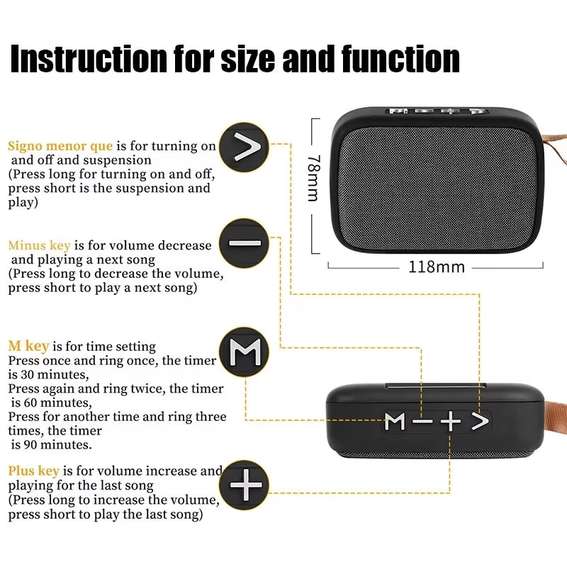 Experience Ultimate Sound on the Go with Our Portable Bluetooth 5.0 Outdoor Speaker - Mini Oxford Loudspeaker with 3D Stereo Surround Hifi Sound