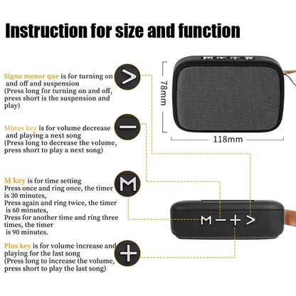 Experience Ultimate Sound on the Go with Our Portable Bluetooth 5.0 Outdoor Speaker - Mini Oxford Loudspeaker with 3D Stereo Surround Hifi Sound